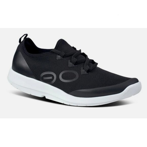 New Oofos Mens OOmg Sport LS Low Shoe Size 10.5 Black Active Recovery Lace Up - Picture 1 of 7